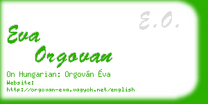 eva orgovan business card