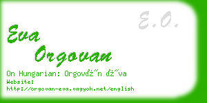 eva orgovan business card